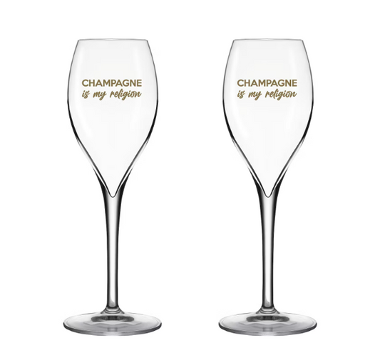 CHAMPAGNE is my religion glasses